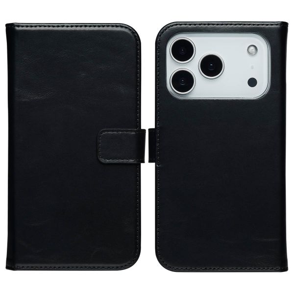 Selencia Echt Leren Bookcase Apple iPhone 17 Pro - Black