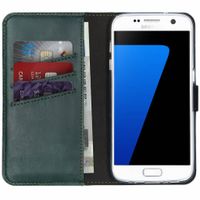 Selencia Echt Leren Bookcase Samsung Galaxy S7 - Groen