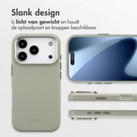 Accezz MagSafe Leather Backcover Apple iPhone 17 Pro - Lichtgrijs