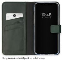 Selencia Echt Leren Bookcase Apple iPhone 15 Plus - Groen