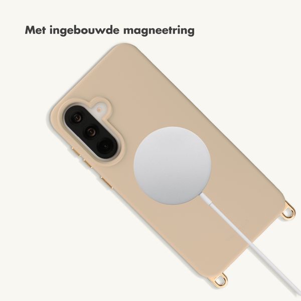 Selencia Rivièra MagSafe Backcover met afneembare haakjes Samsung Galaxy A36 / A56 - Milky Latte