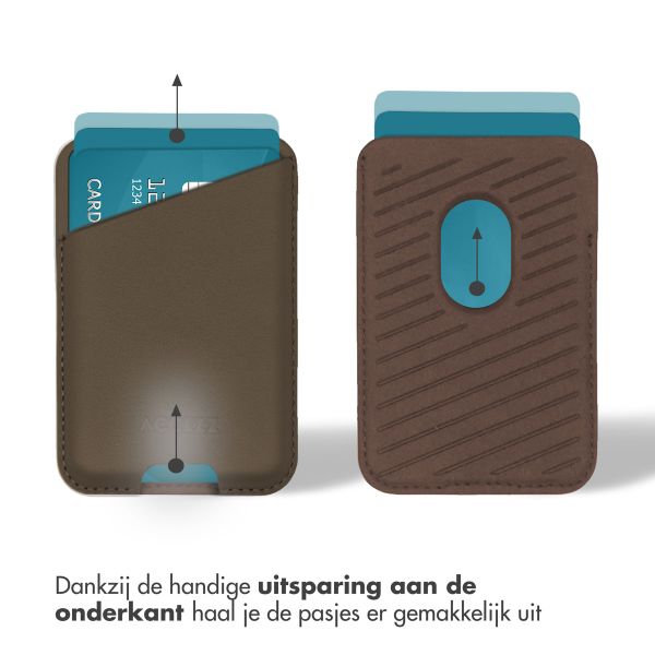 Accezz Leather Cardholder MagSafe - Kaarthouder met MagSafe - Coffee Brown