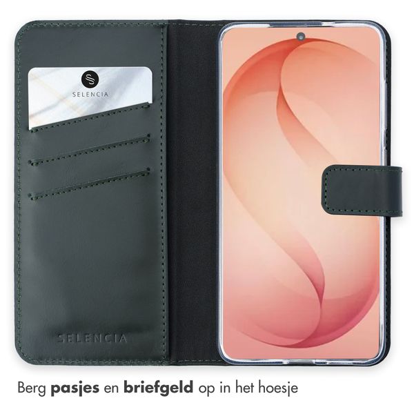 Selencia Echt Leren Bookcase Samsung Galaxy S26 Plus - Groen