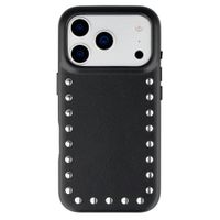 Selencia Studs Backcover met MagSafe Apple iPhone 17 Pro Max - Velvet Black