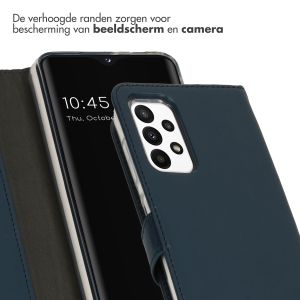 Selencia Echt Lederen Bookcase Samsung Galaxy A23 (5G) - Blauw