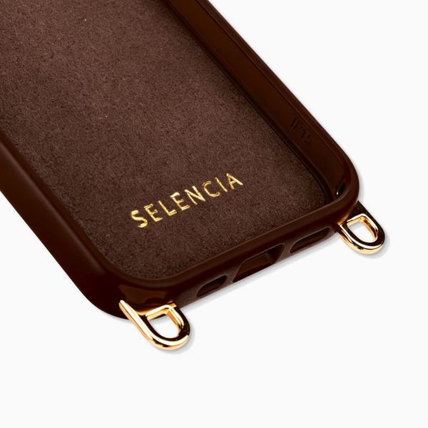 Selencia Rivièra MagSafe Backcover met afneembare haakjes Apple iPhone 14 / 13 - Choco Brown