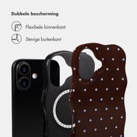 Selencia Vivid Wavy Backcover met MagSafe Apple iPhone 17 - Happy Dots Chocolate