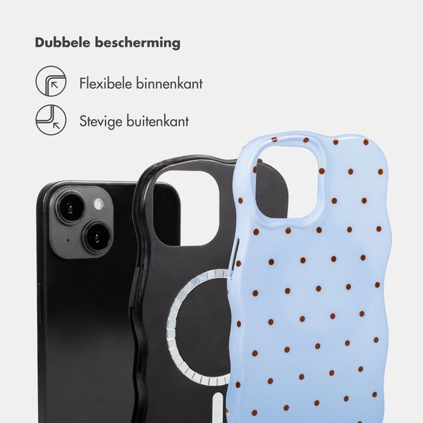 Selencia Vivid Wavy Backcover met MagSafe Apple iPhone 14 / 13 - Happy Dots Digital Sky