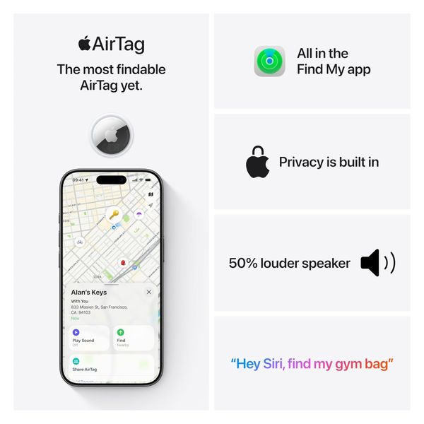 Apple AirTag (2nd generation) 4-pack - Wit