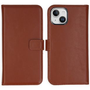 Selencia Echt Leren Bookcase Apple iPhone 15 Plus - Lichtbruin