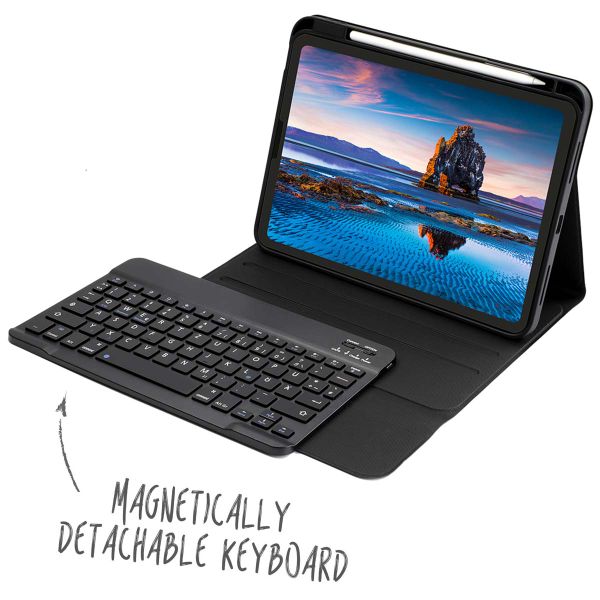 Accezz QWERTZ Bluetooth Keyboard Bookcase iPad 11 (2025) 11 inch / iPad 10 (2022) 10.9 inch - Zwart