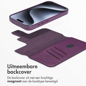 Accezz Leather Bookcase 2-in-1 met MagSafe iPhone 15 Pro - Heath Purple