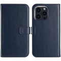 Selencia Echt Lederen Bookcase iPhone 16 Pro - Blauw