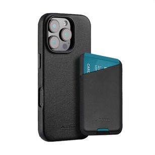 Accezz Echt leren hoesje + MagSafe Wallet Apple iPhone 16 Pro - Onyx Black