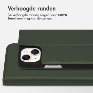 Accezz Premium Leather Slim Bookcase iPhone 13 - Groen