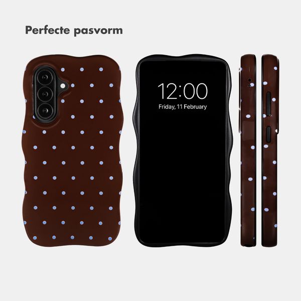 Selencia Vivid Wavy Backcover met MagSafe Samsung Galaxy A37 (5G) - Happy Dots Chocolate