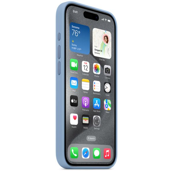 Apple Silicone Backcover MagSafe Apple iPhone 15 Pro - Winter Blue
