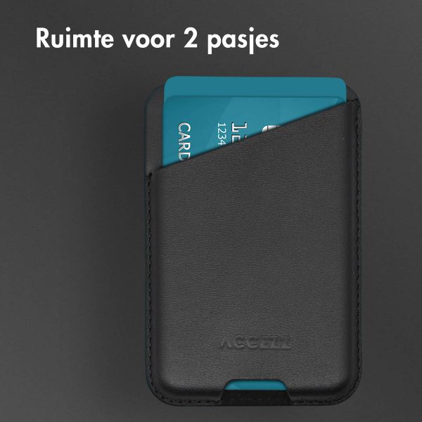 Accezz Accezz iPhone Air Echt Leren hoesje inclusief MagSafe Wallet - Onyx Black