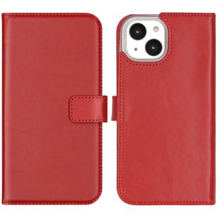 Selencia Echt Lederen Bookcase Apple iPhone 14 - Rood