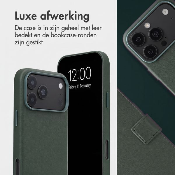 Accezz Leather Bookcase 2-in-1 met MagSafe Apple iPhone 18 Pro Max / 17 Pro Max - Cedar Green