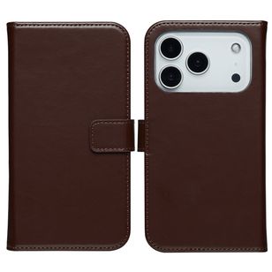 Selencia Echt Leren Bookcase Apple iPhone 17 Pro Max - Bruin
