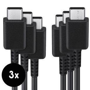 3x Originele USB-C naar USB-C kabel in Fabrieksverpakking - 1 meter - 25 Watt - Zwart