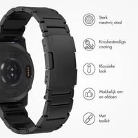 Accezz Mat Titanium bandje  - Garmin 22 mm aansluiting - Zwart
