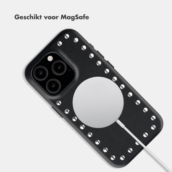 Selencia Studs Backcover met MagSafe Apple iPhone 15 Pro - Velvet Black