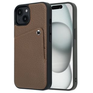 Selencia Riva Backcover met Pashouder Apple iPhone 15 - Mocha Brown