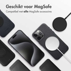 Accezz MagSafe Leather Backcover iPhone 15 Pro Max - Onyx Black