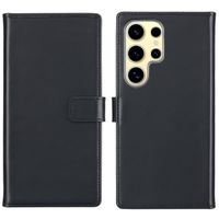 Selencia Echt Leren Bookcase Samsung Galaxy S25 Ultra - Zwart