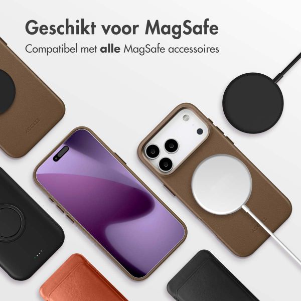 Accezz MagSafe Leather Backcover Apple iPhone 17 Pro Max - Coffee
