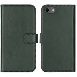 Selencia Echt Lederen Bookcase Apple iPhone SE (2022 / 2020) / 8 / 7 / 6(s) - Groen