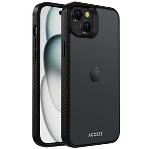 Accezz Rugged Frosted Backcover iPhone 15 Plus - Zwart