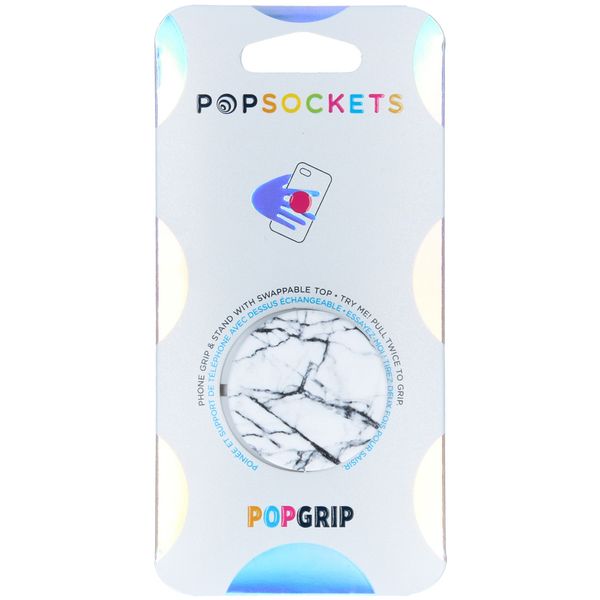 PopSockets PopGrip - Afneembaar - Dove White Marble