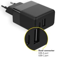 Accezz Wall Charger met USB-C naar USB-C kabel - Oplader - 20 Watt - 1 meter - Zwart