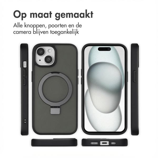 Accezz Ring Stand Backcover met MagSafe Apple iPhone 15 - Zwart