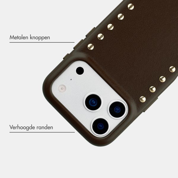 Selencia Studs Backcover met MagSafe Apple iPhone 17 Pro Max - Cacao Crush