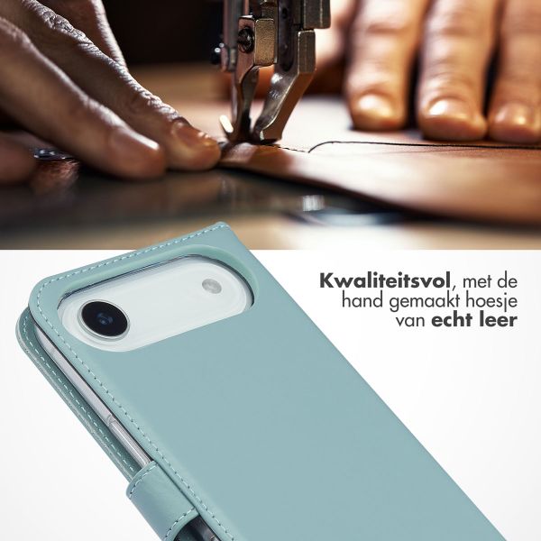 Selencia Echt Leren Bookcase Apple iPhone 17 Air - Air Blue