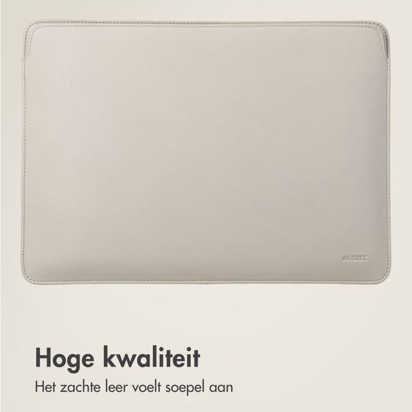 Accezz Leather Laptop hoes Apple MacBook 15 inch - Laptopsleeve - Beige