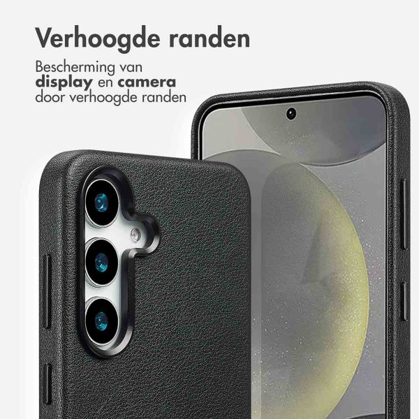 Accezz Echt leren hoesje + MagSafe Wallet Samsung Galaxy S25 Plus - Onyx Black