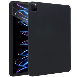 Accezz Liquid Silicone Backcover met penhouder iPad Pro 12.9 (2022) / Pro 12.9 (2021) / Pro 12.9 (2020) - Zwart