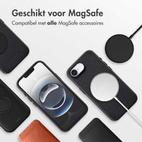 Accezz Echt leren hoesje + MagSafe Wallet Apple iPhone 17e / 16e - Onyx Black