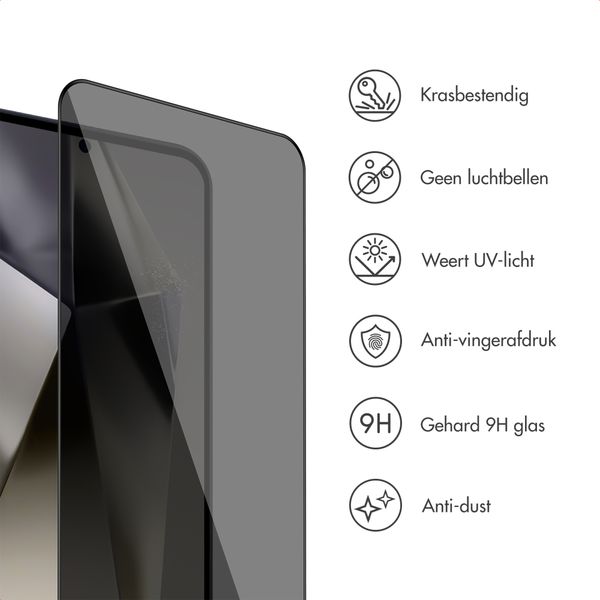 Accezz Gehard Glas Privacy Screenprotector + Applicator Samsung Galaxy S24 Ultra