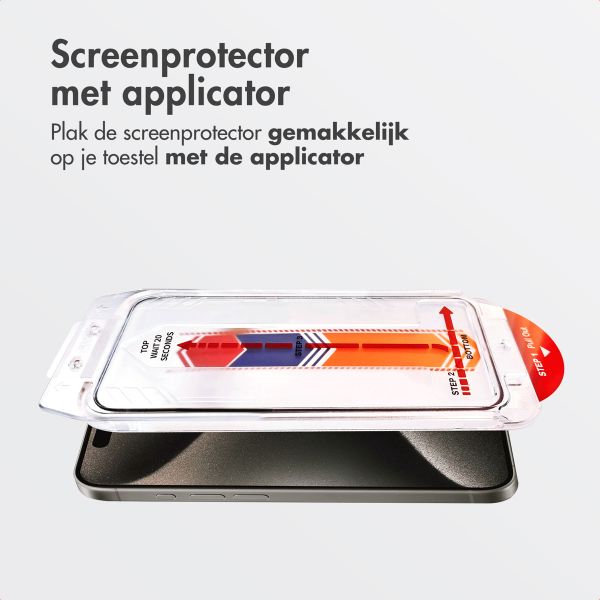 Accezz Gehard Glas Screenprotector + Applicator iPhone 15 Pro