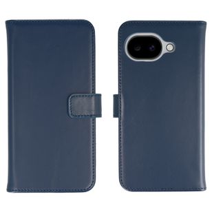 Selencia Echt Leren Bookcase Google Pixel 10a - Donkerblauw