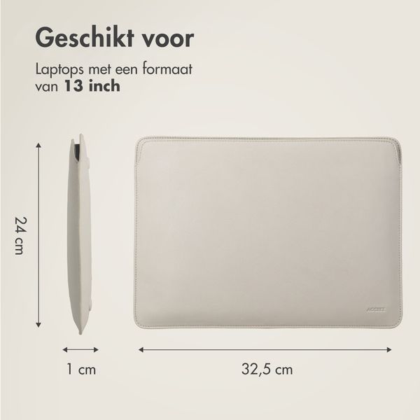 Accezz Leather Laptop hoes Apple MacBook 13 inch - Laptopsleeve - Beige