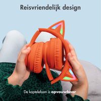 imoshion Draadloze Kinderkoptelefoon LED Light Cat Ear - Met AUX kabel - Oranje