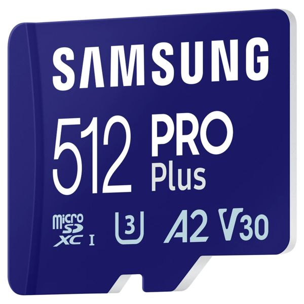 Samsung PRO Plus microSD 2023 - 512GB - inclusief SD Adapter - UHS-I/U3/Full HD/4K UHD