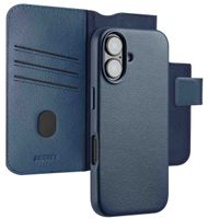 Accezz Leather Bookcase 2-in-1 met MagSafe iPhone 16 - Nightfall Blue